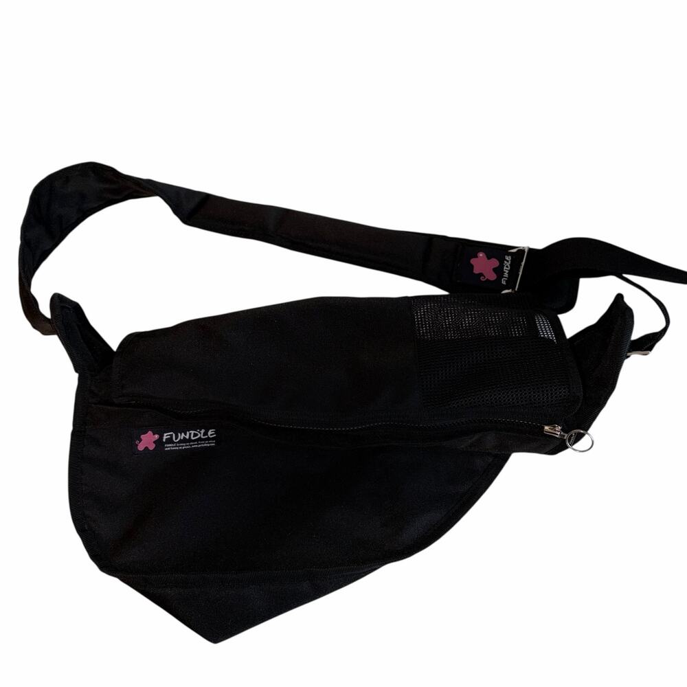 New Black Fundle Communion Pocket Pet Sling Carrier Bag Standard Size 0-11 lb